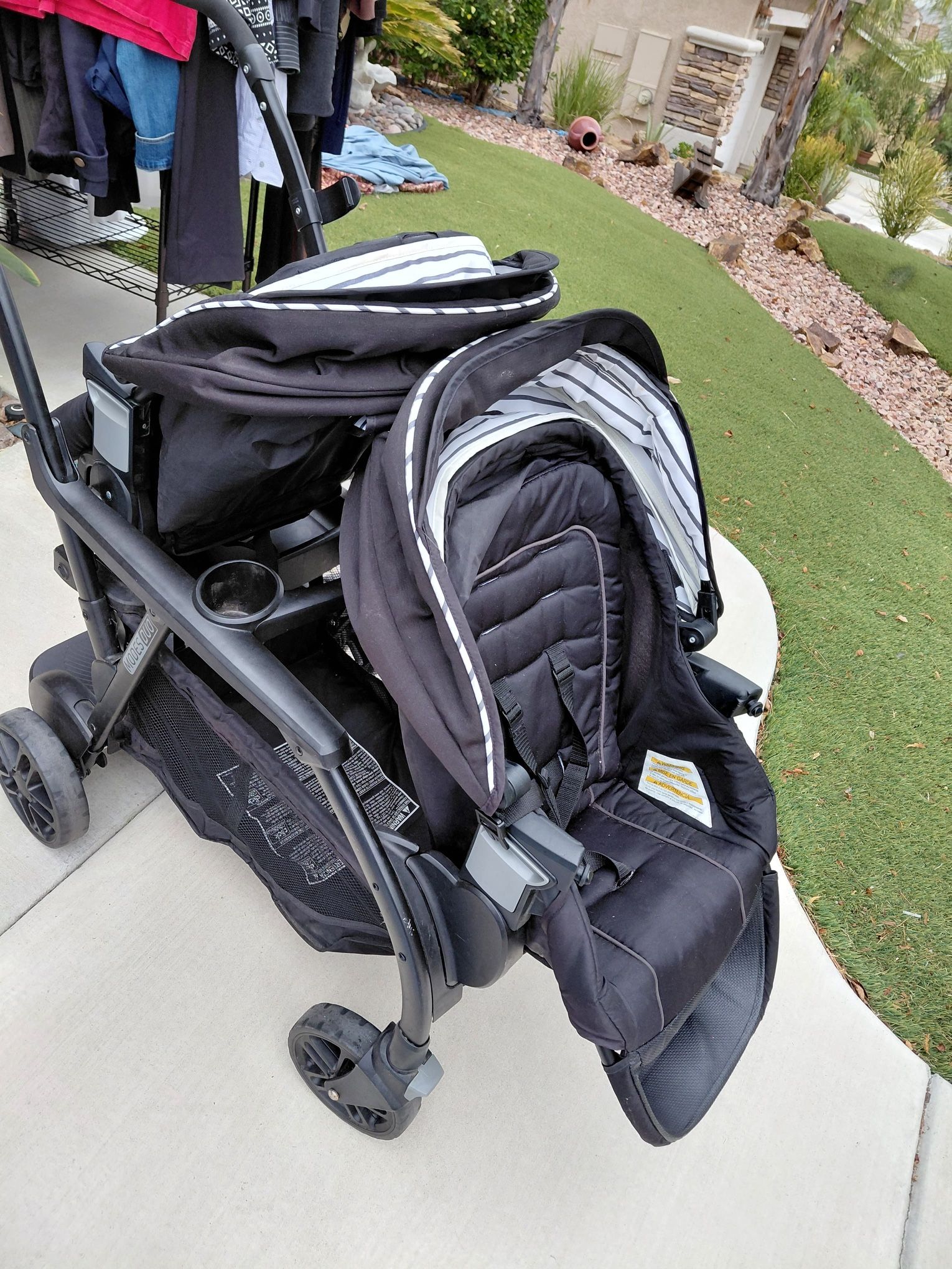 Graco double Duoglider click contact stroller in great condition 