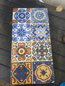 Mexican Talavera-Style Decorative Tile - 12x24