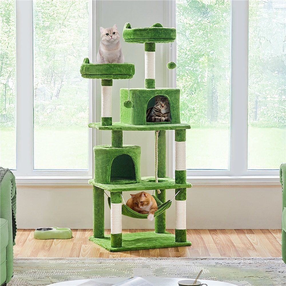 63-in Multi-Level Sisal Cat Tree, Green