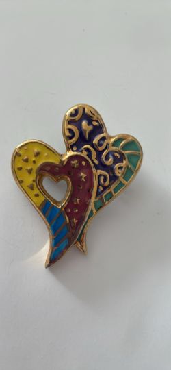 Abbey Press Multicolor Enamel Heart Brooch Pin