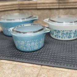 Vintage Pyrex Butterprint Casserole Set 