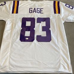 Russell Gage autographed LSU jersey