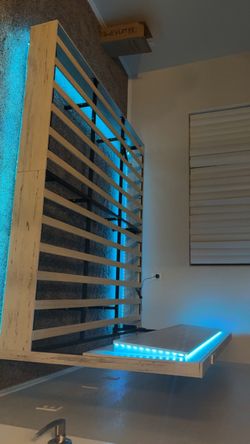 Wooden king size bed frame with led lights Need Gone ASAP!