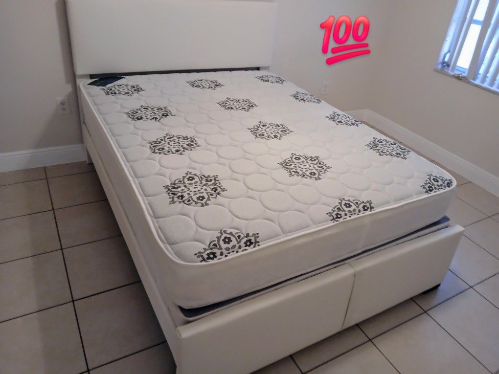$330 Full Size Bed Frame With Mattress And Boxspring Brand New Free Delivery 