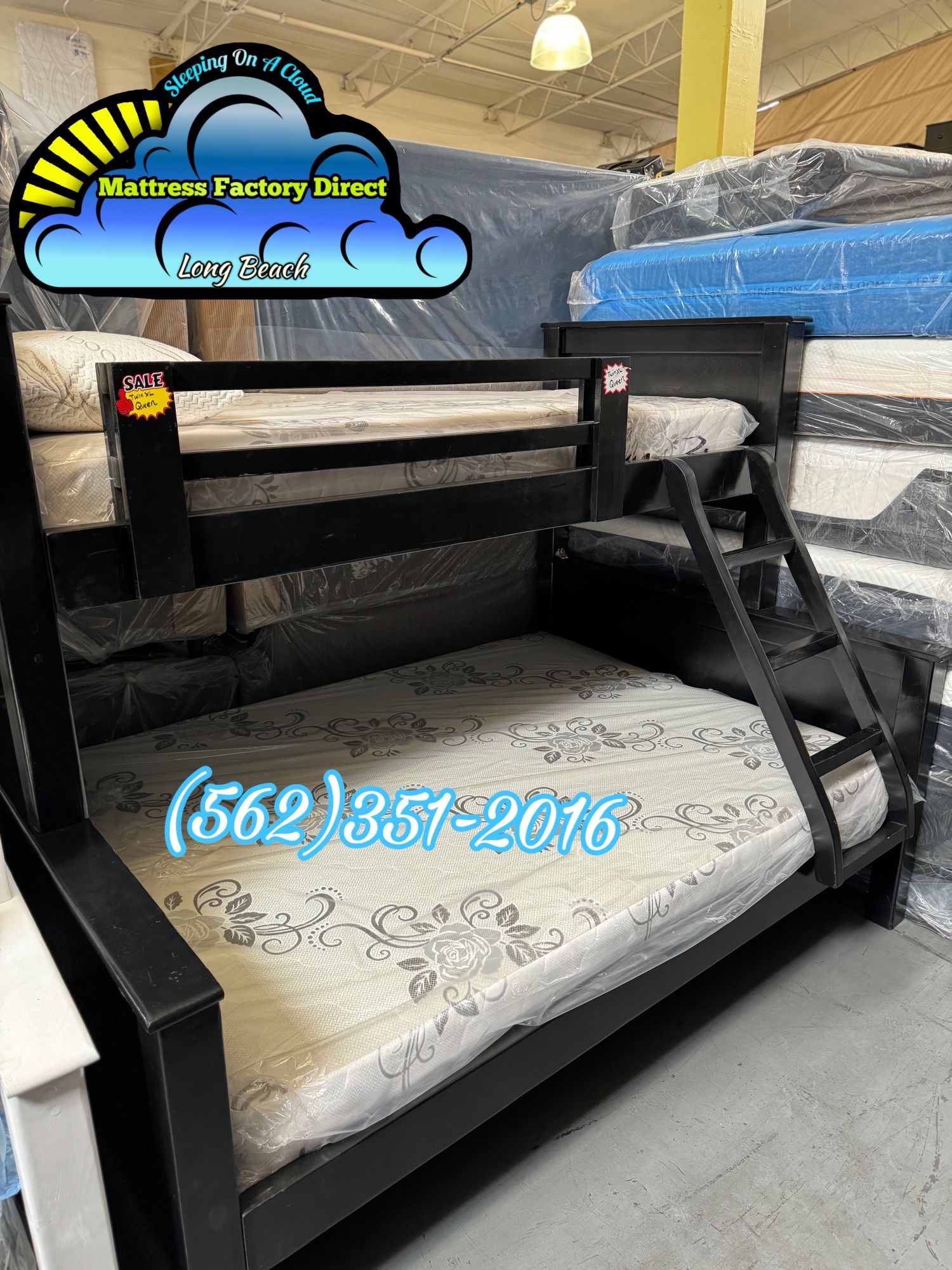 Twin Xl Queen Bunk Bed With Mattresses Included New