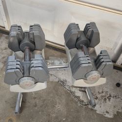 45lb Adjustable Dumbbells. W/ stand.