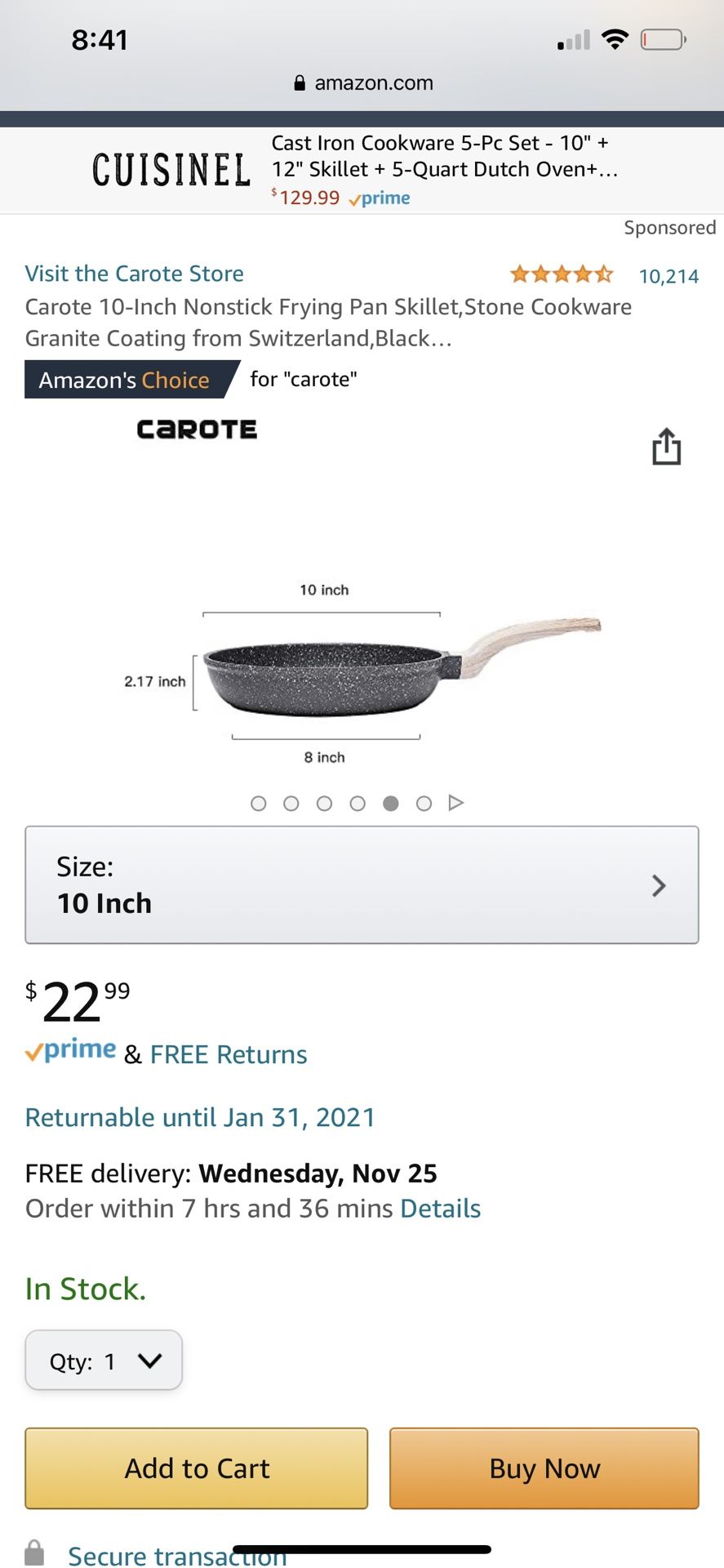 Nonstick frying pan