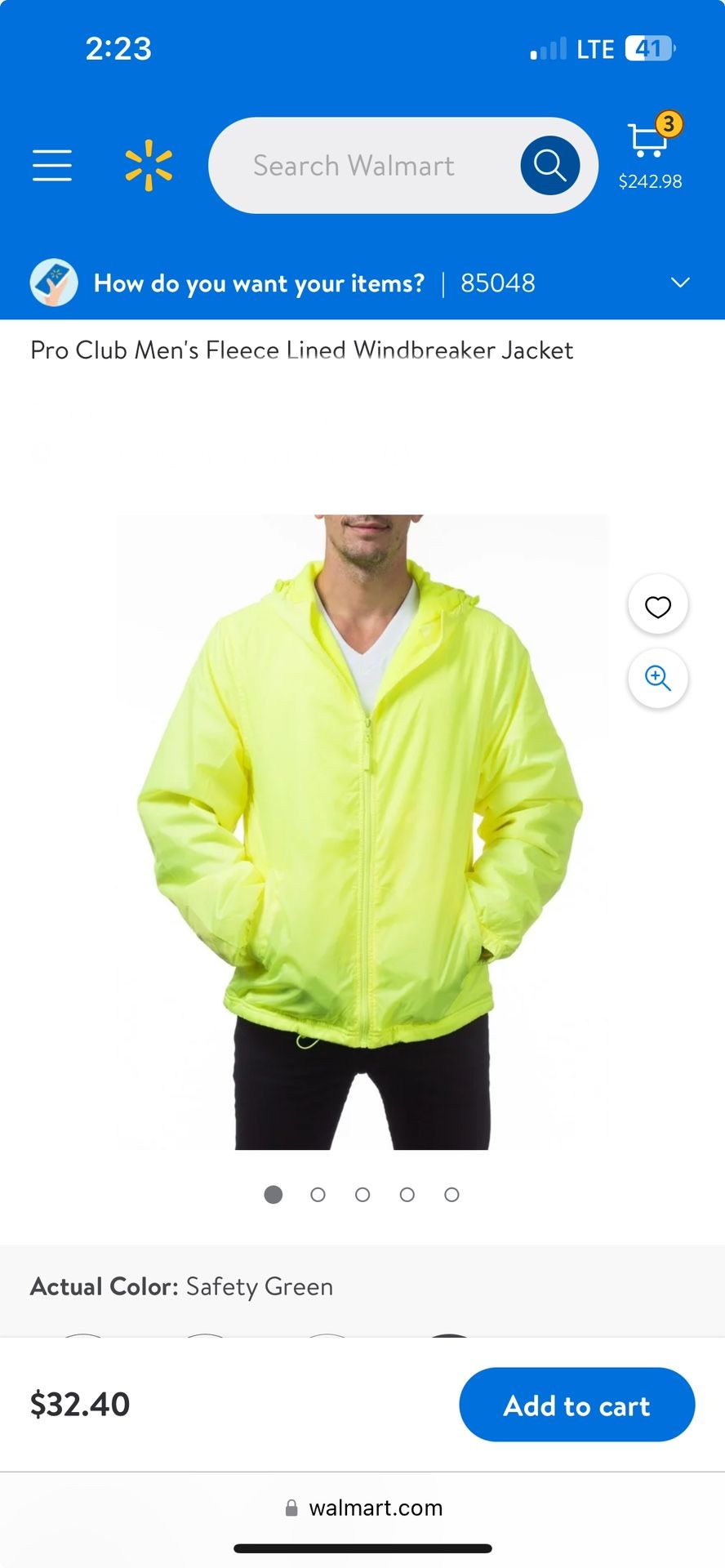 Pro Club Men's Fleece Lined Windbreaker Jacket New -20