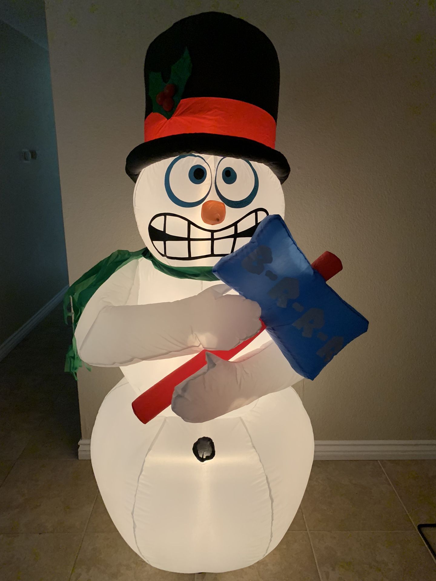 Gemmy 6ft Inflatable Shivering Snowman