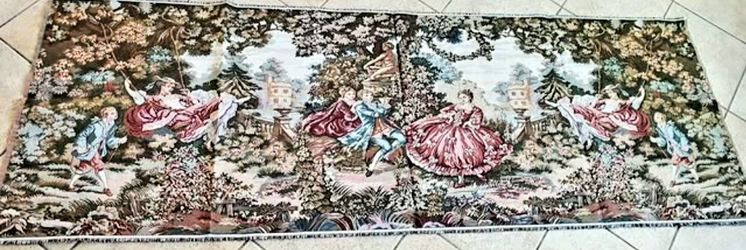 Vintage Jacquard Woven Wall Tapestries – approx 74" x 28" Machine Made