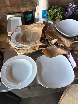 White Ceramic Dinnerware Plate