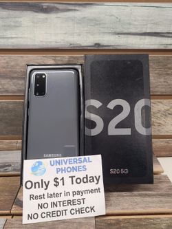 Samsung Galaxy S20 5G 128gb  Unlocked, FREE Smartwach/ Headphones. Pay $1 Today Rest in payments. NO CREDIT NEEDED FINANCING