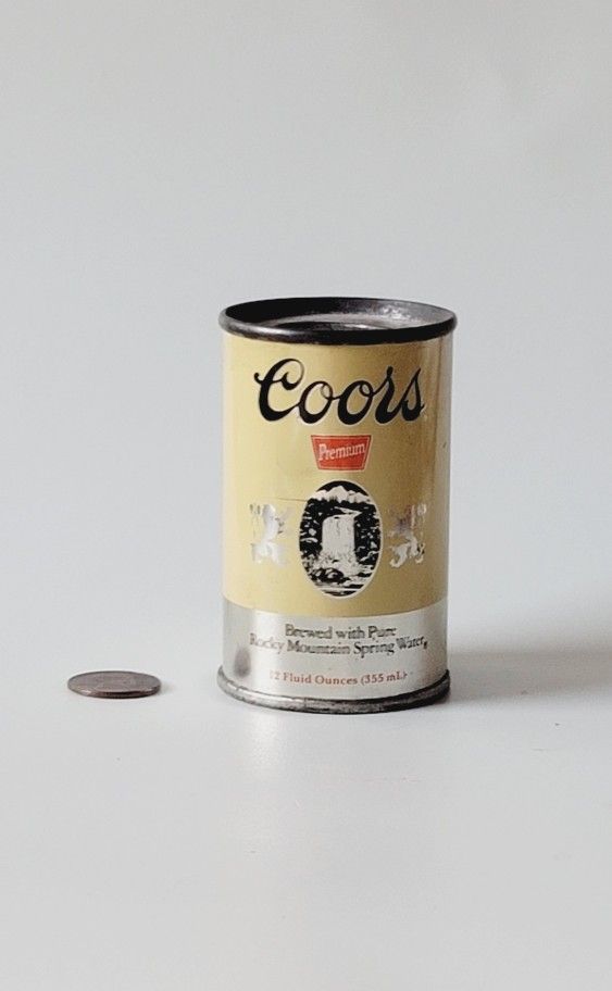 Vintage Coors Advertisting Metal Can Bic Lighter Holder 3"
