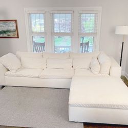 West Elm Sectional (sofa + ottoman) Off-white