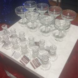 Chrystal Margarita Glasses & Candle Holders 