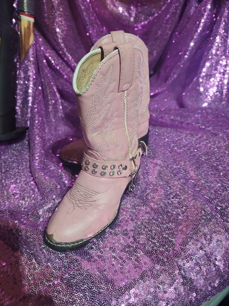 Kids Pink Durango Boots Size 10
