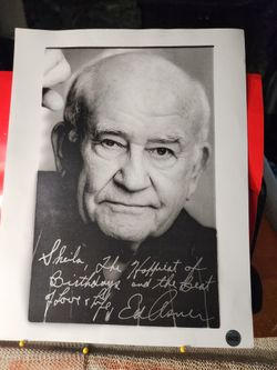 Ed Asner Actor Autographed Inscribed Birthday greeting 8x10 Photo w/COA
