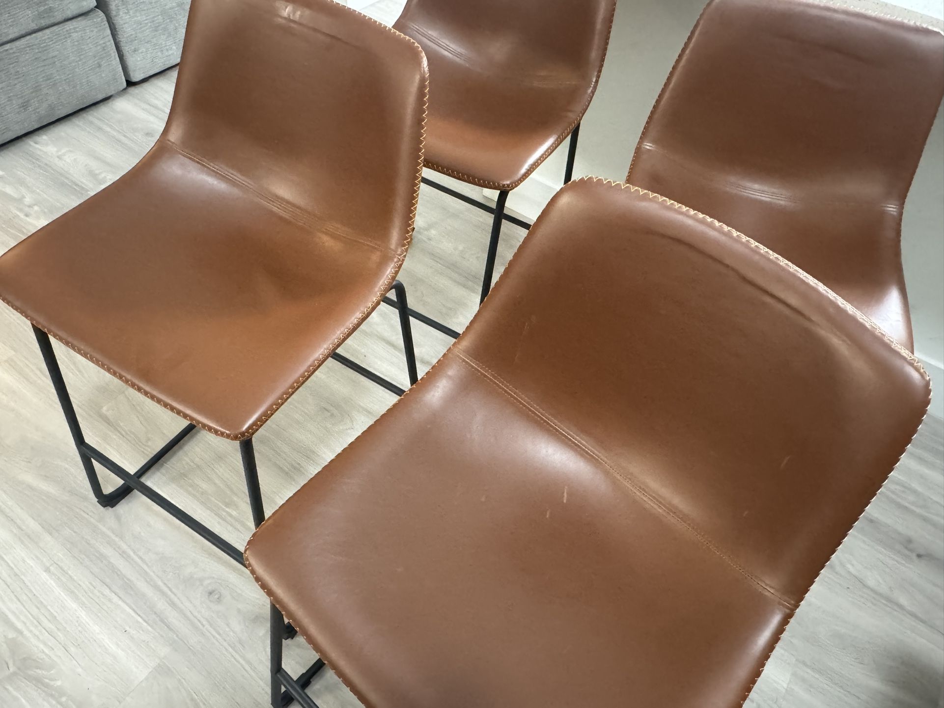 Brown Leather Stools