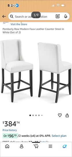 3 barstools/ 4 dining chairs all faux leather white