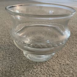 Vintage Large Glass Bowl/Vase - Clear Glass