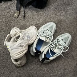 New Balance 725 White Grey and ASICS Size 10