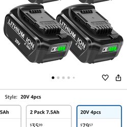 20V 6.5Ah Battery Replacement for Dewalt 20V MAX Battery Li-Ion Battery Compatible with Dewalt 20V Battery DCB206 DCB204 DCB200 Compatible with Dewalt