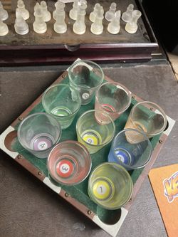 billiards shot glasses 
