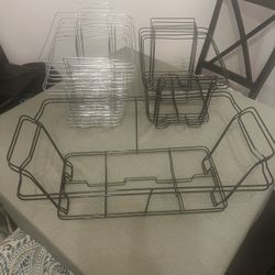 (2) Full Size and (12) Half-Size Wire Chaffing/Serving Racks