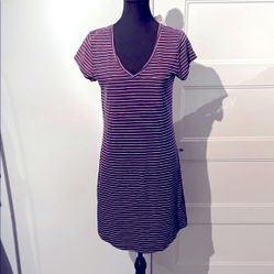 GAP Women's Striped Dress - Pink and Navy Blue 