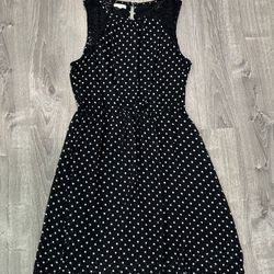 Maurice’s Sleeveless Black Dress With White Polka Dots