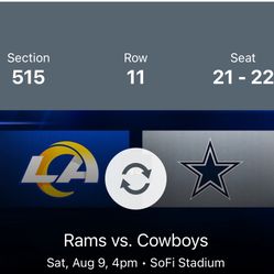 NFL Preseason Los Angeles Rams Vs Dallas Cowboys Sat Aug 9 4pm