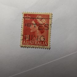 Vintage Australia 3½lbs Red Princess Crown Stamp