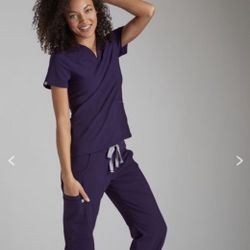 Eggplant Figs Pants Scrubs Xs/p
