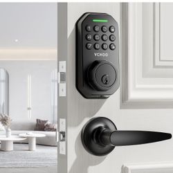 Keyless Entry Door Lock Deadbolt with Handle Set Smart Locks for Front Door with Lever Handles Auto Locking, Anti-Peeping Password & Easy Installation