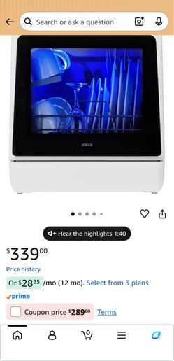 Hava Portable Countertop R01 Dishwasher