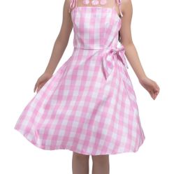 NEW Women's Pink Plaid Costume Dress Movie Cosplay Dress Up Plaid Skirt Outfit with Accessories Halloween