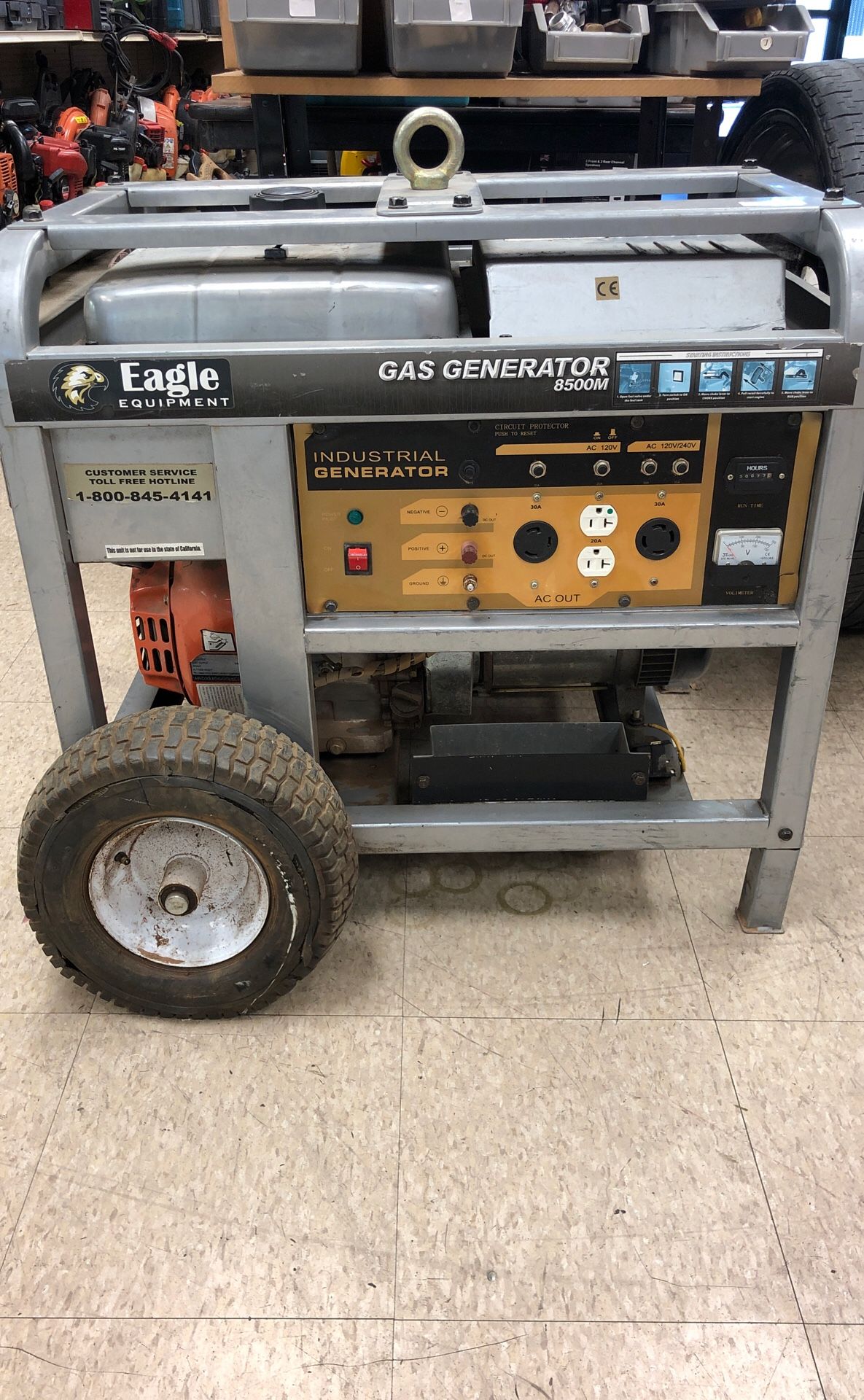 Eagle equipment gas generator 8500 watts 8500m