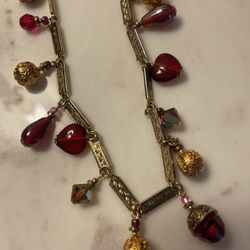 Vintage Bead Charm Necklace 