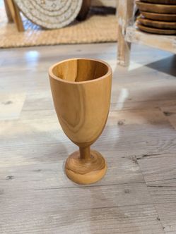 Hand-Turned Wooden Goblet Cup