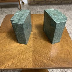 Vintage Marble With Brass Golf Clubs Attached Book Ends