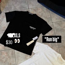 essential tees $30 runs big