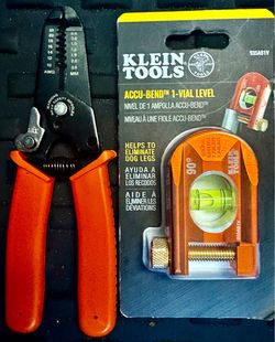 Wire Stripper and Klein Tools Accu-Bend Level