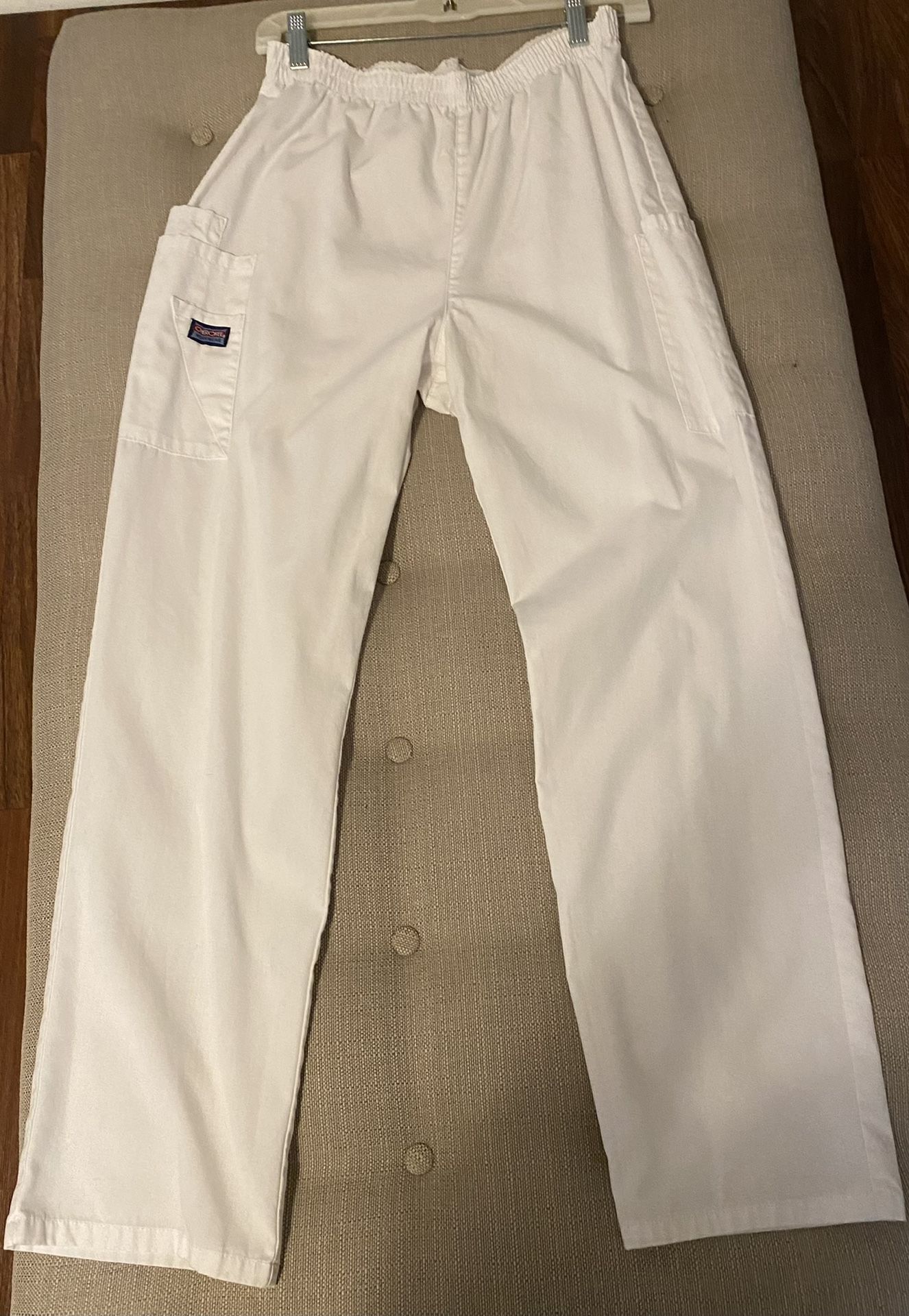 White scrub pants