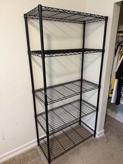 Black 5-Tier Wire Storage Shelving Unit