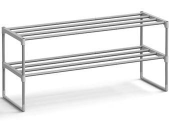 BRAND NEW! Professionally Assembled! Gray 2-Tier Shoe Shelf/Rack!!