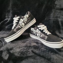 Vans Skulls With Black Flames