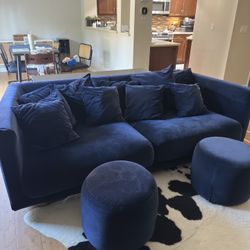 IKEA Sofa + Ottomans