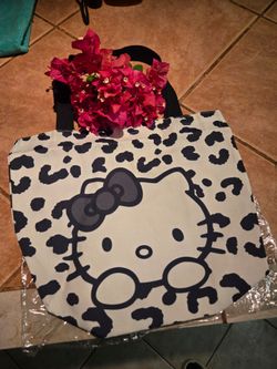 Hello Kitty Leopard Print Canvas Tote Bag