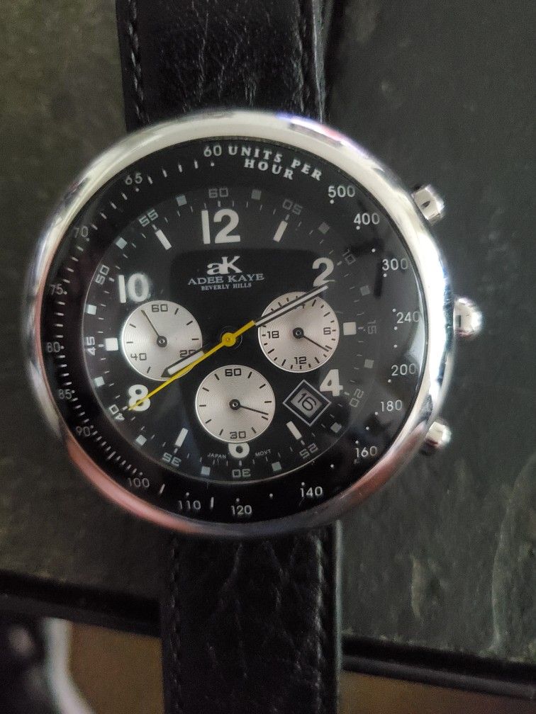 Adee Kaye Leather Band Watch