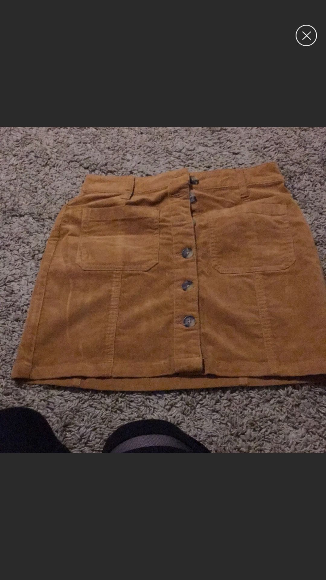 Brownish Orange Mini Skirt